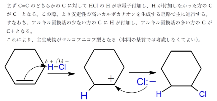 アルケン 求電子付加反応 総合問題 ラセミ体 91回問7a D