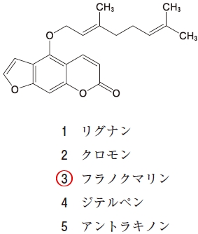 111回薬剤師国家試験問10の解説 植物由来の化合物が含む部分構造
