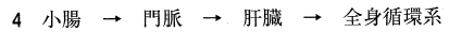 110回薬剤師国家試験問42 経口投与された薬物が吸収される経路として、正しいのはどれか
